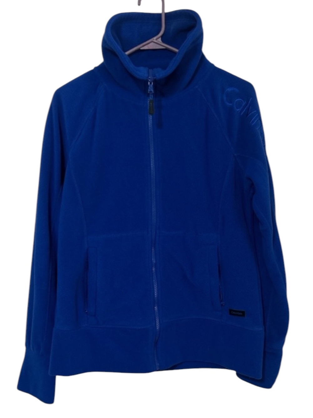 Calvin Klein Royal Blue Full Zip High Neck Fleece Jacket Small